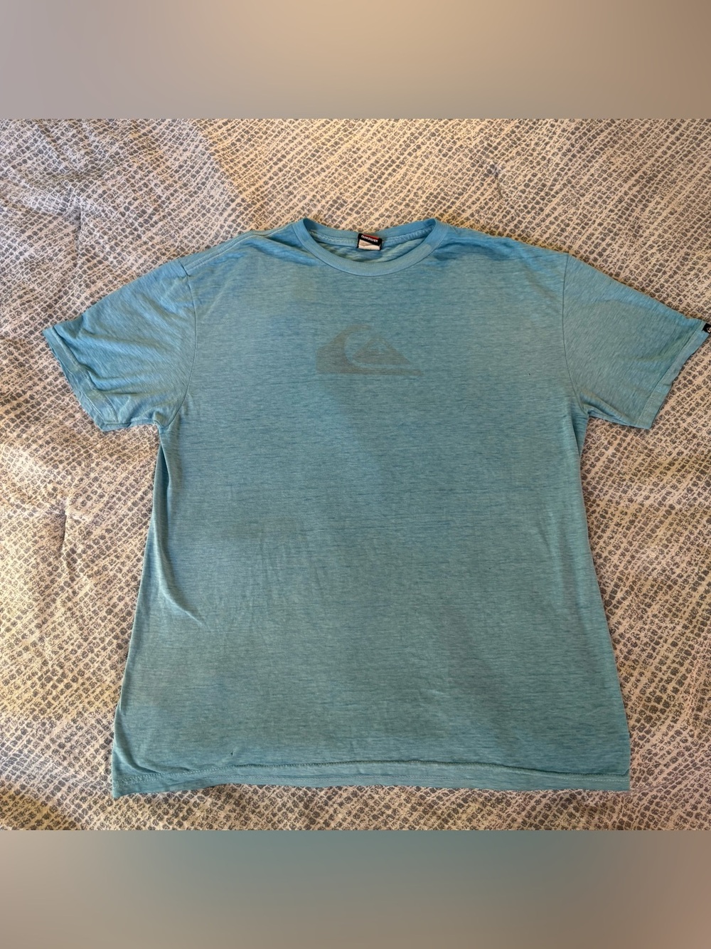 Quiksilver Y2K Men's Size Large Teal Crewneck Logo Tee